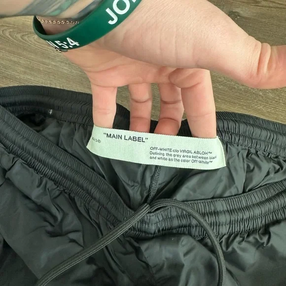 Off-White Black Joggers with Yellow Logo